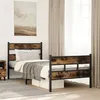 Image de vidaXL Cadre de lit en métal sans matelas chêne fumé 100x200 cm 4017066