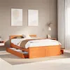 Image de vidaXL Bedframe zonder matras met hoofdbord hout wasbruin 140x190 cm3308779