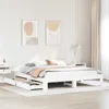 Image de vidaXL Cadre de lit sans matelas blanc 180x200 cm bois massif de pin, sommier, cadre de lit double, cadre de lit en bois 3308991