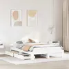 Image de vidaXL Cadre de lit sans matelas blanc 140x190 cm bois de pin massif, sommier, cadre de lit double, cadre de lit en bois 3309012