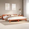 Image de vidaXL Cadre de lit sans matelas cire marron 200x200cm bois pin massif, meuble de chambre à coucher, sommier, lit en bois, 855563