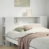 Image de vidaXL Tête de lit avec rangement blanc 140 cm bois massif de pin, tête de lit en bois, tête de lit avec rangement, tête de 855631