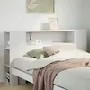 Image de vidaXL Tête de lit avec rangement blanc 135 cm bois massif de pin, tête de lit en bois, tête de lit avec rangement, tête de 855634