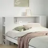 Image de vidaXL Tête de lit avec rangement blanc 120 cm bois massif de pin, tête de lit en bois, tête de lit avec rangement, tête de 855637