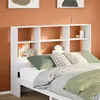 Image de vidaXL Tête de lit avec rangement blanc 140 cm bois massif de pin, tête de lit en bois, tête de lit avec rangement, tête de 855661