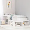 Image de vidaXL Table de chevet avec bureau blanc bois de pin massif 855751