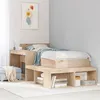 Image de vidaXL Table de chevet avec bureau 222x107x75 cm bois de pin massif 855756