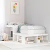 Image de Table de chevet avec bureau blanc bois de pin massif
