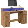 Image de Bureau avec lumières LED chêne artisanal bois d ingénierie