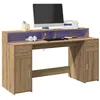 Image de Bureau avec lumières LED chêne artisanal bois d ingénierie