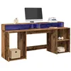 Image de Bureau avec lumières LED vieux bois bois d ingénierie