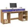 Image de Bureau avec lumières LED chêne artisanal bois d ingénierie