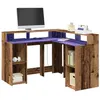 Image de Bureau avec lumières LED vieux bois bois d ingénierie