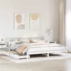 Image de vidaXL Bed met boekenkast zonder matras grenenhout wit 200x200 cm3309798