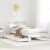 Image de vidaXL Lit bibliothèque sans matelas blanc 90x200cm bois de pin massif, meuble de chambre à coucher, sommier, lit en bois, 3309819
