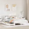 Image de vidaXL Lit bibliothèque sans matelas blanc 140x190 cm bois pin massif, meuble de chambre à coucher, sommier, lit en bois, 3309822