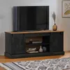 Image de VidaXL Meuble TV HALDEN 2 portes coulissantes noir 150x40x60 cm, meuble télé, meuble de support tv, console tv, buffet tv, 4018416
