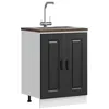 Image de vidaXL Meuble bas pour évier Kalmar noir 60x46x81,5 cm bois ingénierie, meuble bas de cuisine, meuble bas de cuisine avec 853438