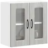Image de vidaXL Armoire murale de cuisine avec porte vitrée "Kalmar" Bois d'ingénierie gris Sonoma 853673