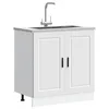 Image de vidaXL Meuble bas pour évier Porto blanc 80x46x81,5 cm bois ingénierie, meuble bas de cuisine, meuble bas de cuisine avec 853927