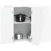 Image de vidaXL Armoire murale d'angle de cuisine Porto blanc brillant, armoire murale de cuisine, armoire murale d'angle pour 854099