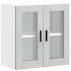 Image de vidaXL Armoire murale de cuisine avec porte en verre Porto gris béton 854151