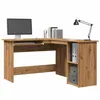 Image de vidaXL Bureau d'angle chêne artisanal 120x140x75 cm bois d'ingénierie, bureau, bureau d'étude, mobilier de bureau à 855901
