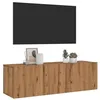 Image de vidaXL Meuble TV mural chêne artisanal 100x30x30 cm bois d'ingénierie, support TV, armoire média, console TV, meuble HiFi, 856019