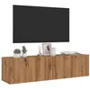 Image de Meuble TV mural chêne artisanal 120x30x30 cm bois d ingénierie