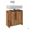 Image de vidaXL Armoire lavabo de salle de bain vieux bois 60x33x60 cm, meuble de lavabo, meuble sous vasque de salle de bain, meuble 856039