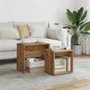 Image de vidaXL Tables basses gigognes 2 pcs chêne artisanal bois d'ingénierie, table gigogne, table gigogne moderne, ensemble de 856051