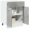 Image de vidaXL Meuble bas Lyon, Gris Béton, 60x46x81,5 cm, Bois d’ingénierie, Rangement salle de bain & cuisine, Armoire sous-évier, 856088