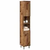 Image de vidaXL Armoire de salle de bain vieux bois 30x30x179cm bois ingénierie, armoire de rangement de salle de bain, placard de 856140