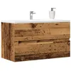 Image de Armoire de salle de bain suspendue vieux bois bois d ingénierie