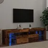 Image de vidaXL Meuble TV avec lumières LED vieux bois bois d'ingénierie, support TV, meuble multimédia, console TV, meuble hifi, 856303