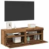 Image de Meubles TV avec lumières LED 2 pcs vieux bois bois d ingénierie