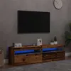Image de Meubles TV avec lumières LED 2 pcs vieux bois bois d ingénierie