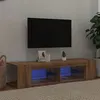 Image de vidaXL Meuble TV avec lumières LED chêne artisanal bois d'ingénierie, support TV, meuble multimédia, console TV, meuble 856324