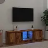 Image de vidaXL Meuble TV avec lumières LED vieux bois bois d'ingénierie, support TV, meuble multimédia, console TV, meuble hifi, 856347