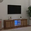 Image de vidaXL Meuble TV avec lumières LED chêne artisanal bois d'ingénierie, support TV, meuble multimédia, console TV 856350