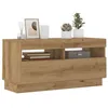 Image de vidaXL Meuble TV avec lumières LED chêne artisanal bois d'ingénierie, support TV, meuble multimédia, console TV, meuble 856358