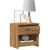 Image de Table de chevet chêne artisanal 40x30x39 cm bois d ingénierie