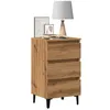 Image de vidaXL Table de chevet avec pieds en métal chêne artisanal 40x35x69 cm, armoire de chevet, table de nuit, armoire latérale, 856426