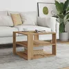 Image de vidaXL Table basse chêne artisanal 58x58x40 cm bois d'ingénierie, table d'appoint, table de salon, table latérale, bout de 856497