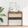 Image de Table console vieux bois 80 x 30 x 80 cm bois d ingénierie