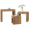 Image de vidaXL Tables basses gigognes 3 pcs chêne artisanal bois d'ingénierie, table gigogne, table gigogne moderne, ensemble de 856673