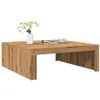Image de Table basse chêne artisanal 100x100x35 cm bois d ingénierie