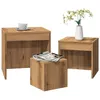 Image de vidaXL Tables gigognes 3 pcs chêne artisanal bois d'ingénierie, support gigogne, ensemble de tables gigognes, table basse 856687