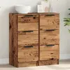 Image de vidaXL Buffets 2 pcs vieux bois 30x30x70 cm bois d'ingénierie, armoire, armoire de rangement, buffet de salon, armoire 856956