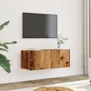 Image de vidaXL Meubles TV muraux 2 pcs vieux bois 80x30x30 cm, support TV, armoire média, console TV, meuble HiFi, centre de 857015